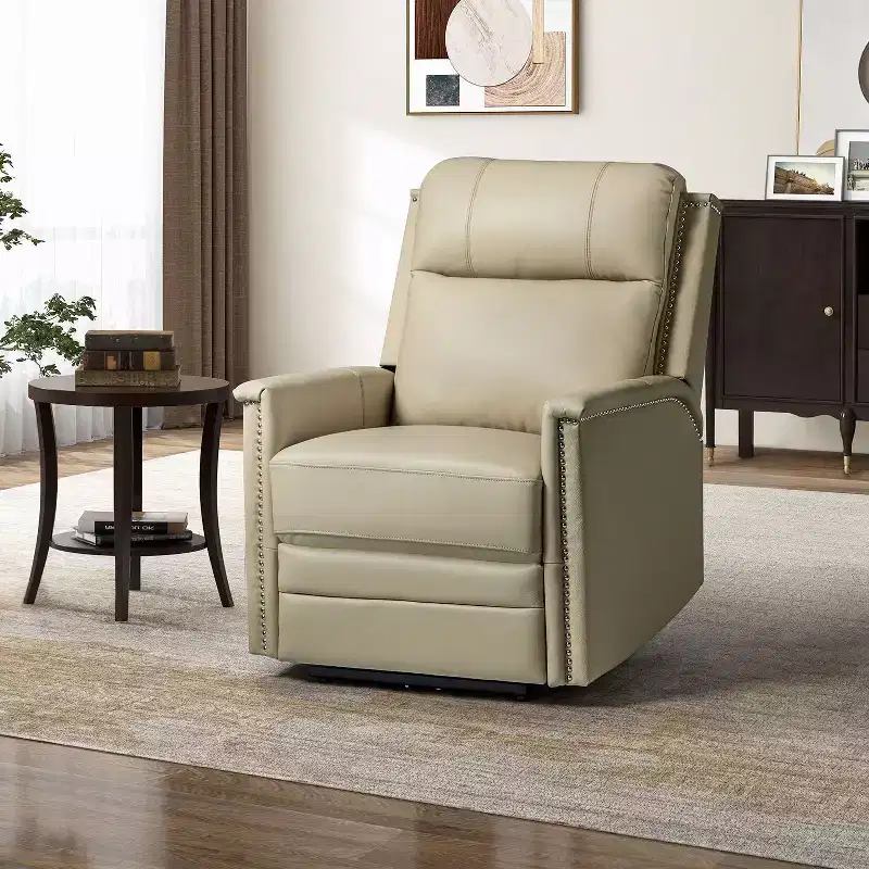 Brown / Camel Power Recliner, Single Seat, Motorized