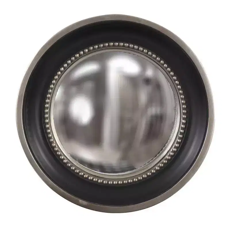 Round Patterson Decorative Wall Mirror Black - Howard Elliott: Modern Resin Frame, 16-Inch Wall-Mounted Mirror