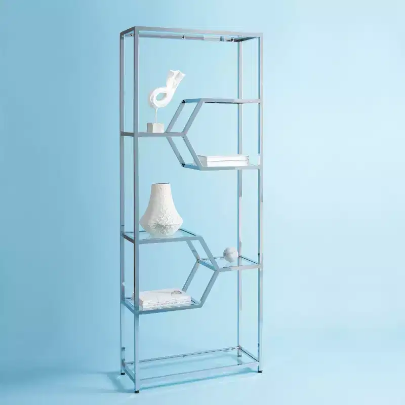 Benoit Chrome Bookcase - SFV1101 - Chrome - Safavieh Couture