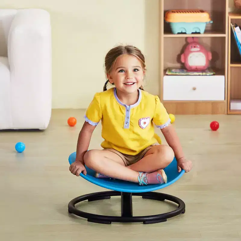 Kids Swivel Chair, 220 LBS Capacity, Sensory Spinning Chair, Autistic Kids Sensory Toy Chair with Non-Slip Metal Base, Blue