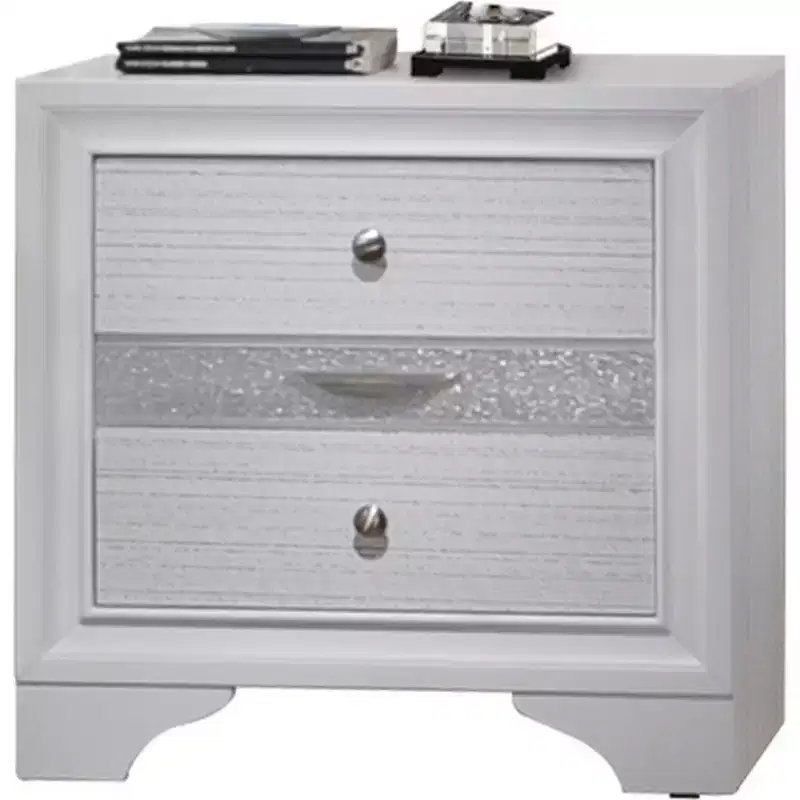 Royal Hampton 3 Drawers Wood Nightstand By Naima , White