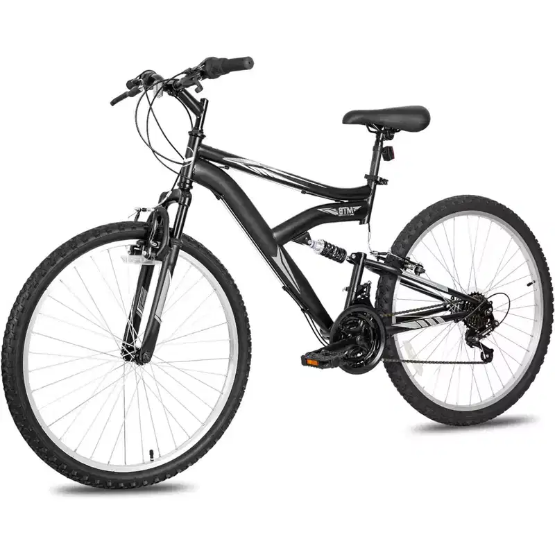 hykolity Mountain Bike 26 inch Sport Bicycle 18 Speed Mtb Cycling for Adult Men Women Age 14+ Outdoor Sport Bikes Black Dual Full Suspension Bicycle