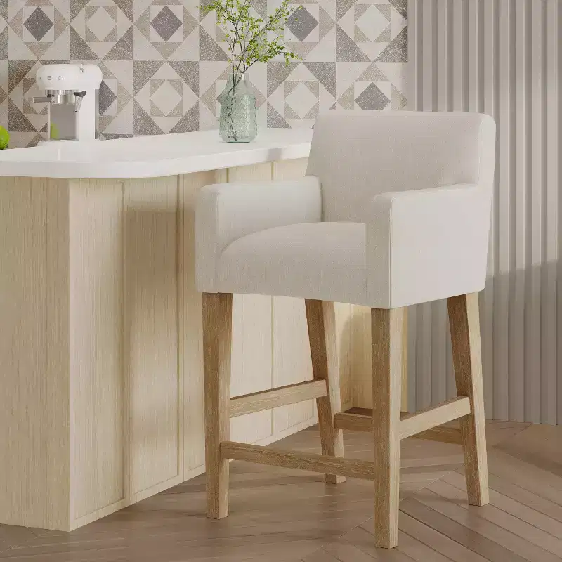 Bar Stool Upholstered Counter Stool Dining Chair Pub Stool -ModernLuxe