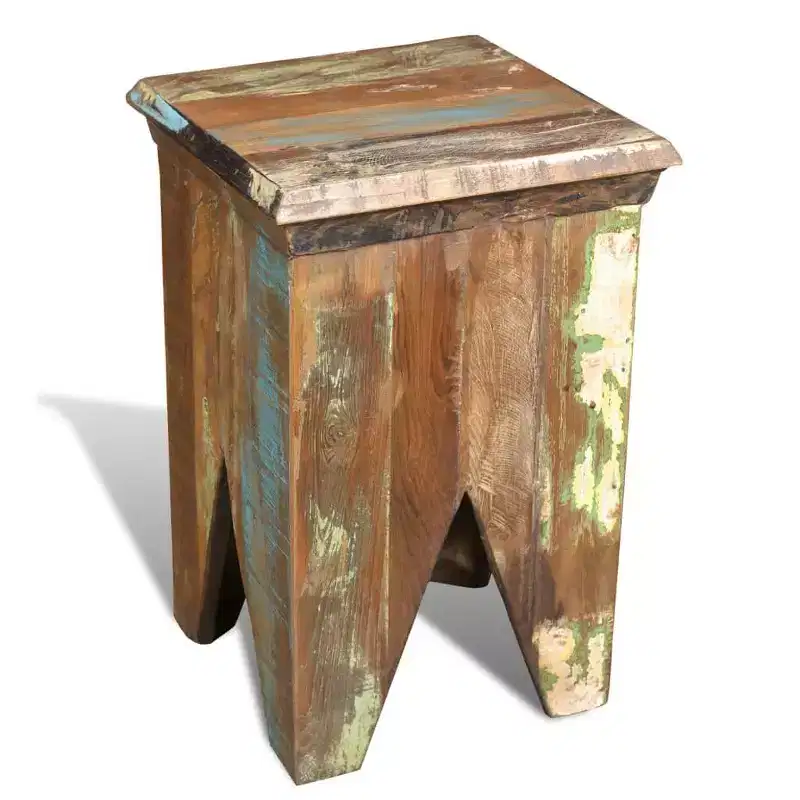 vidaXL Vintage Stool Multicolor Reclaimed solid wood Compact