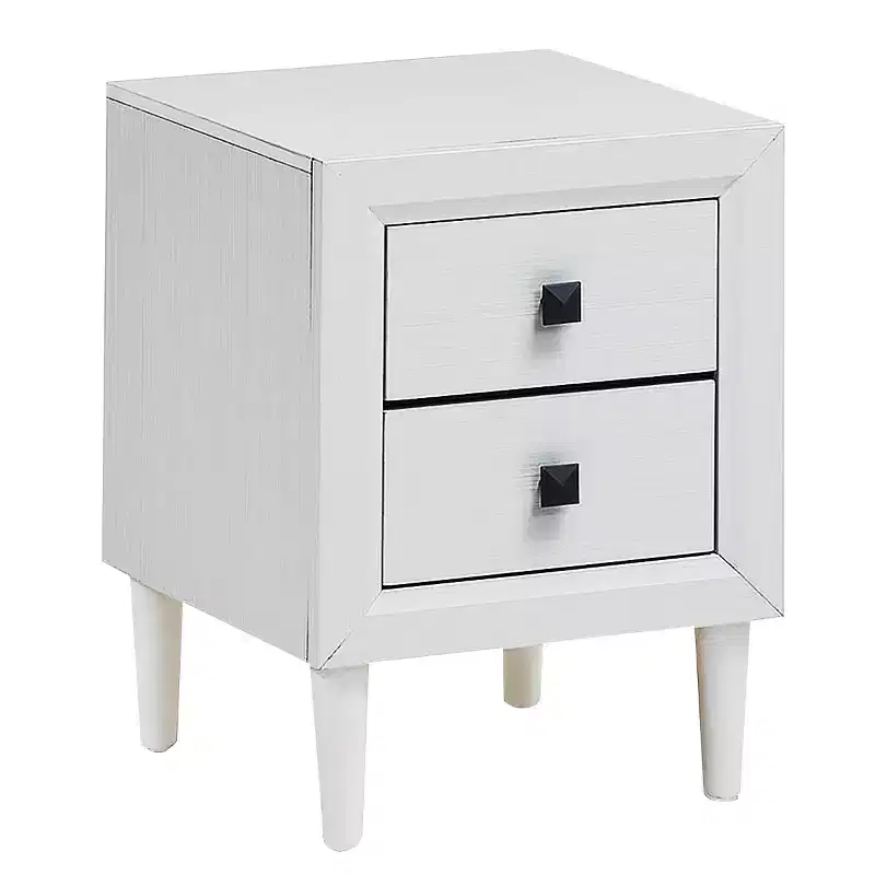 Costway Nightstand End Bedside Coffee Table Wooden Leg Storage Drawers White