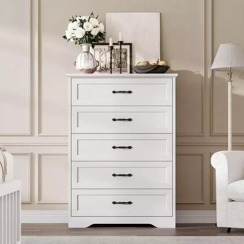 Dresser for Bedroom with Drawers, Wood Chest of Drawers for Closet, Living Room, Hallway, Nursery, Kids Bedroom