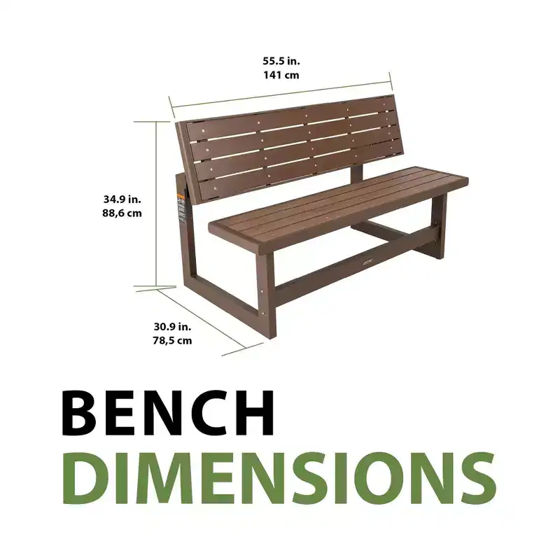 Lifetime Convertible Bench, Mocha Brown (60139)