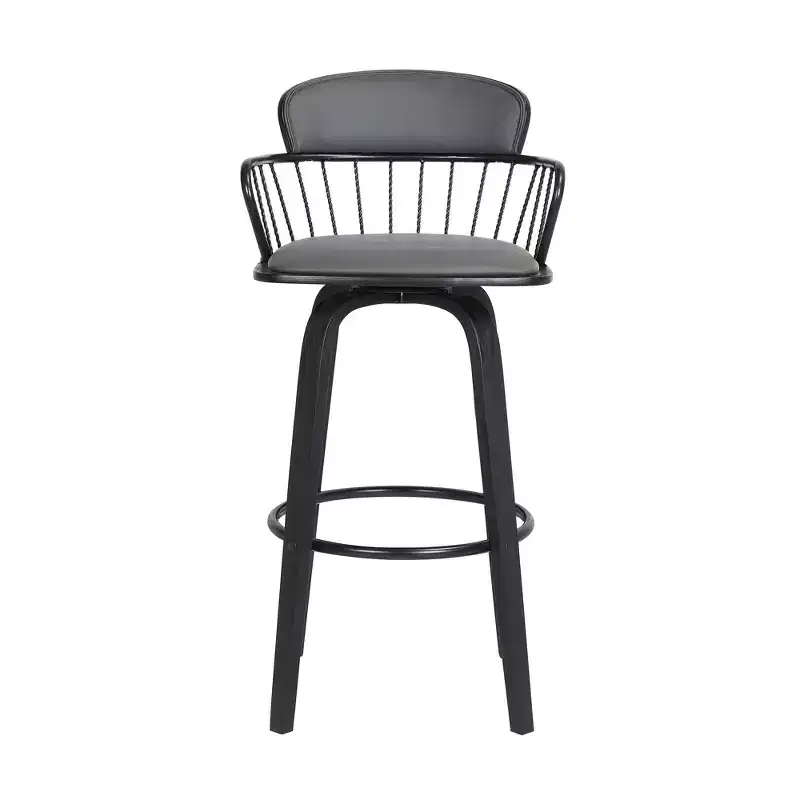 GDFStudio Urban Faux Leather Upholstered Swivel Stool