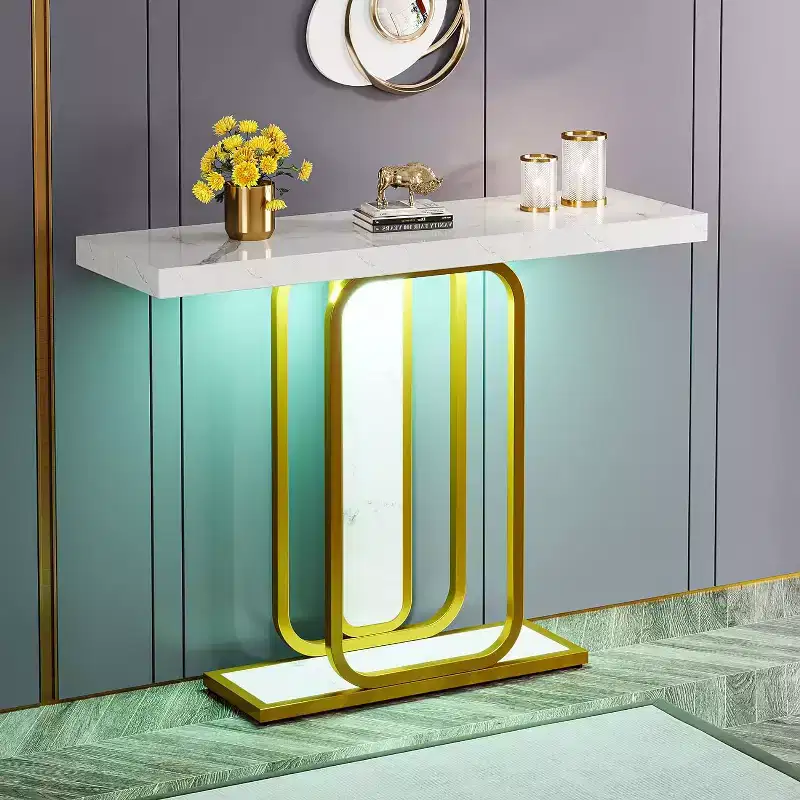 Tribesigns Modern Console Table with LED Lights, 41.33 Entryway Table