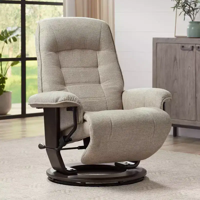 BenchMaster Annika Chestnut Fabric Adjustable Swivel Recliner