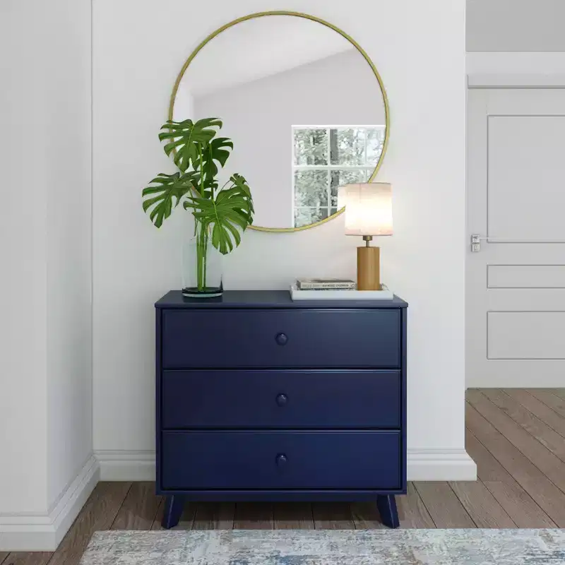 Plank+Beam Solid Wood Classic 3-Drawer Solid Wood Dresser, Small Dresser for Bedroom, Chest of Drawers