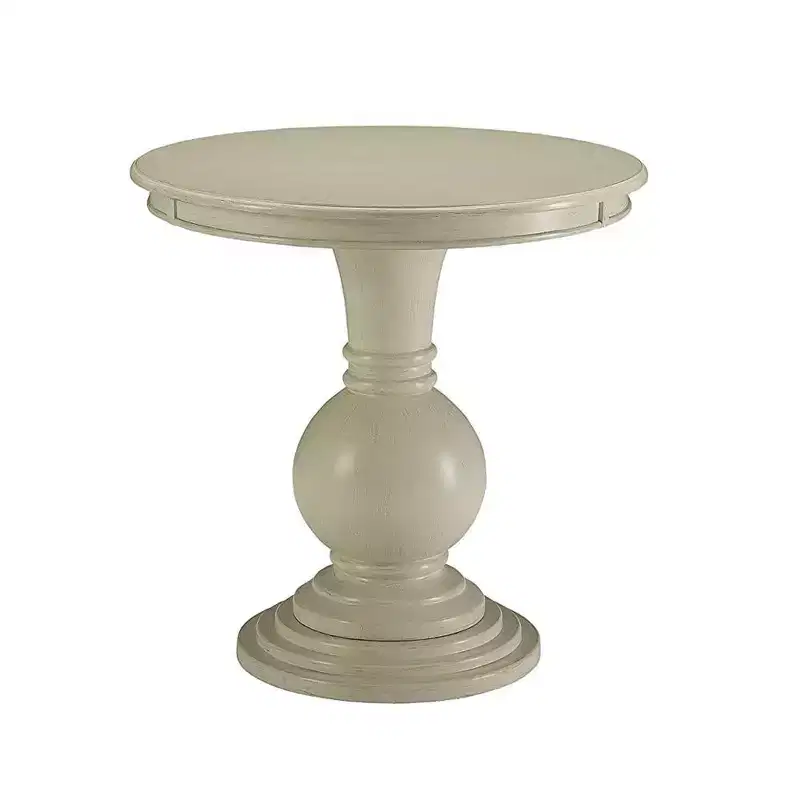 Royal Hampton Accent Table with Pedestal Base, Antique White