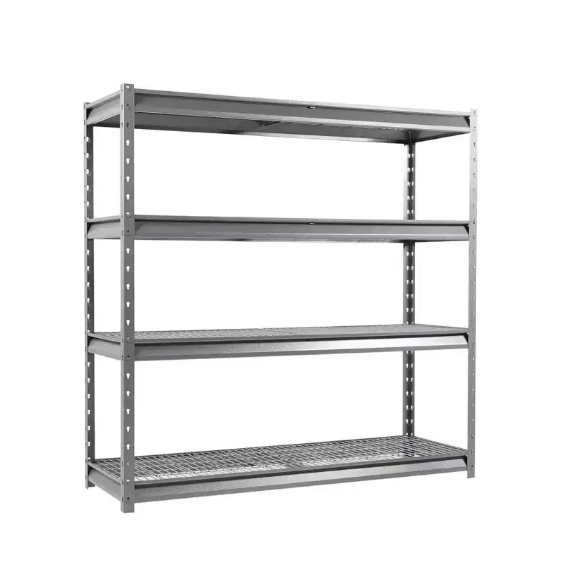 Atlas Shelving 4-Tier 72x24x72 Heavy Duty Garage Shelving Load 8000lbs Gray Vein: Steel, Adjustable & Fixed Shelves, Rust-Resistant