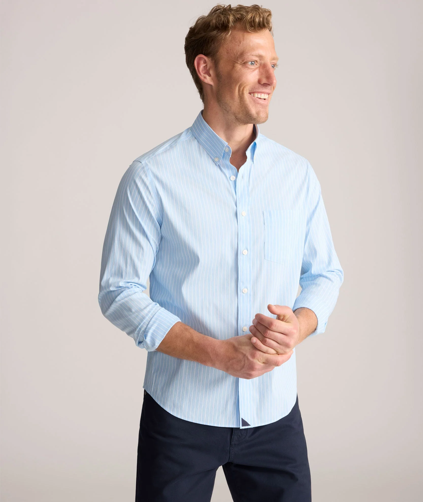 Cotton-Nylon Cooling Shirt (Light Blue)