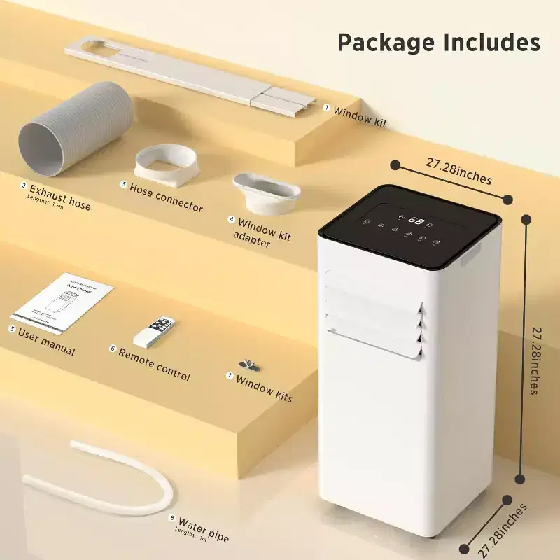 ZAFRO 10,000 BTU Portable Air Conditioners Cool Up to 450 Sq.Ft, 4 Modes Portable AC Unit with Remote Control/LED Display , White