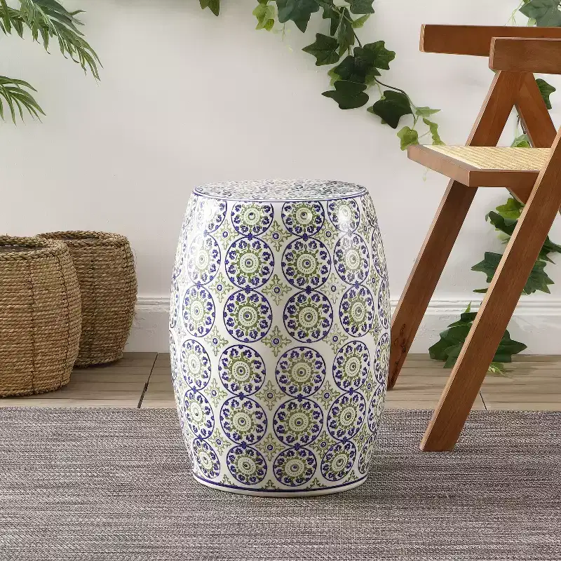 JONATHAN Y Lula 17.25 Suzani Ceramic Garden Stool/Accent Table