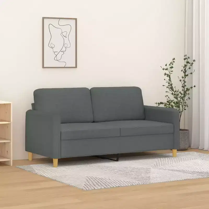 vidaXL 2-Seater Sofa Dark Gray 55.1 Fabric