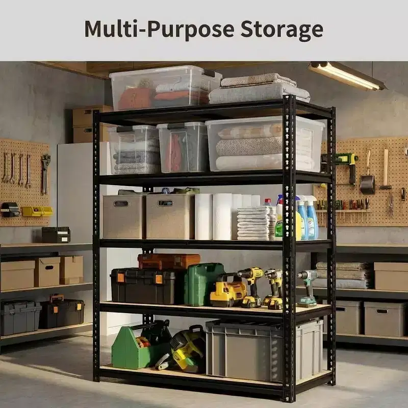 48 W 5-Tier Heavy Duty Garage Shelving Unit, 72H x 48W x 24D Adjustable Carbon Steel Storage Rack, 3000 lb Capacity