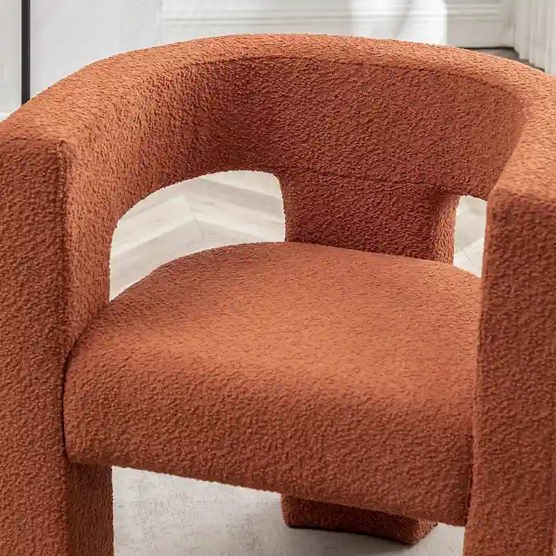 KINWELL 28 Wide Boucle Upholstered Square Armchair