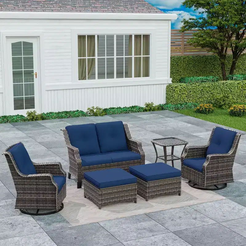 UPTIOT 6-Piece Outdoor Patio Conversation Set