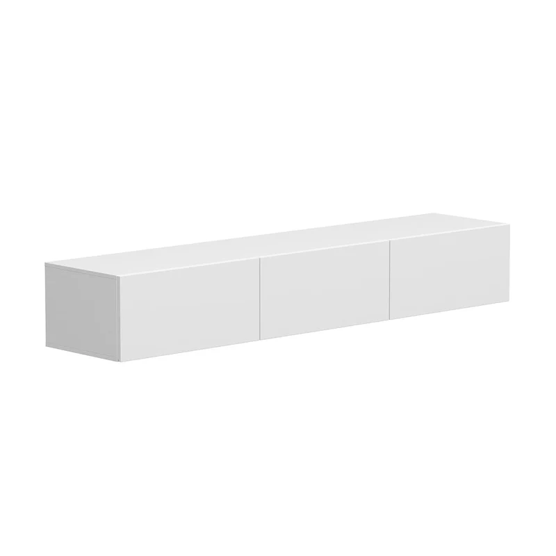 63 Floating Entertainment Center, Wall Mount LED TV Stand High Gloss