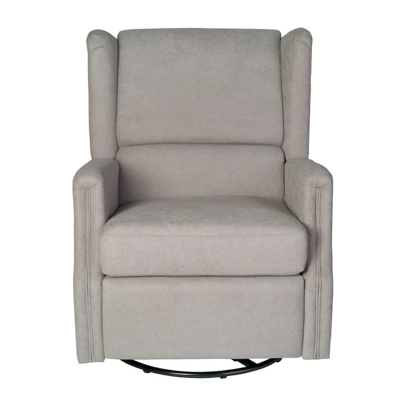 Wingback Upholstered Manual Recline Rocking Swivel Glider Chair