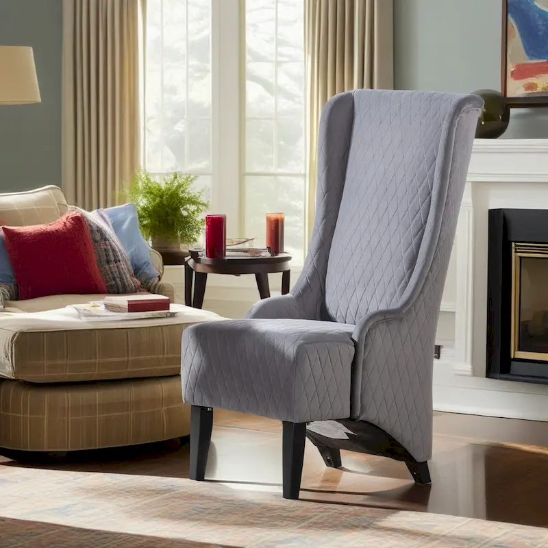 Christopher Knight Home - Evelyn High-Back Velvet Wingback Chair with Wooden Legs