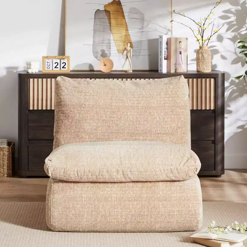 Whisen Corduroy Floor Compression Sofa & Sofa Chair, Ultimate Comfort for Lounging & Gaming