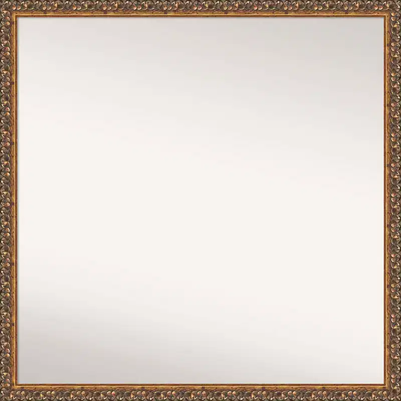 28" x 28" Non-Beveled Antique Bronze Wood Wall Mirror - Amanti Art