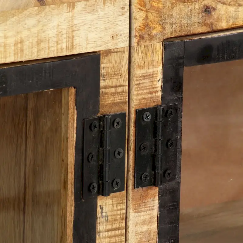 vidaXL Sideboard Brown and Black 63x11.8x31.5 Solid Rough Mango Wood