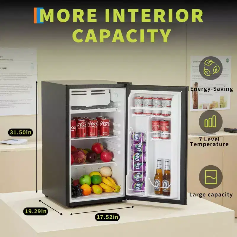 3.2 Cu.Ft Mini Fridge , Single Door Compact Refrigerator, Energy Saving, Small Fridge , Mini fridge