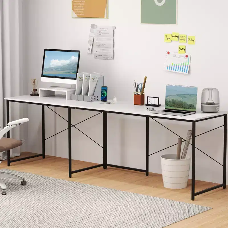 L-Shaped Computer Desk with Power Outlets, 95