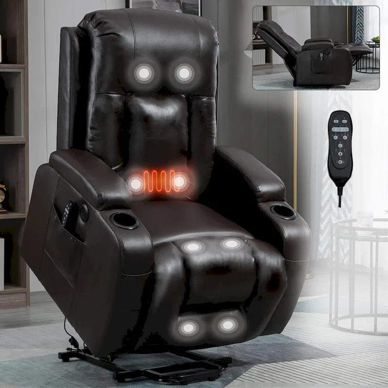 Heavy Duty Power Lift Recliner Chair for Elderly with Massage and Lumbar Heating