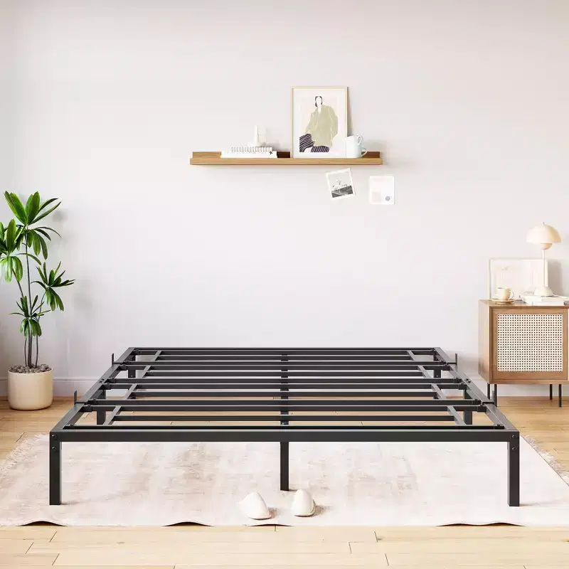 14/16 in Queen Bed Frame, No Box Spring Needed, Sturdy Metal Platform Frame, Easy Assembly, Strong Bearing Capacity, Noise-Free