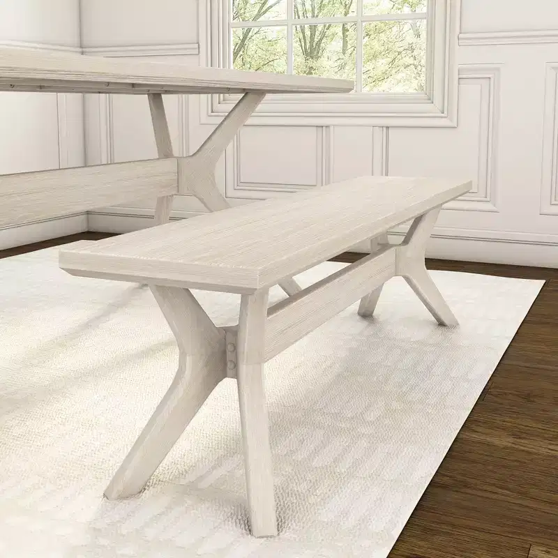 Plank+Beam Solid Wood Verso Dining Bench, 60 Entryway Bench, Minimalist Room Bench