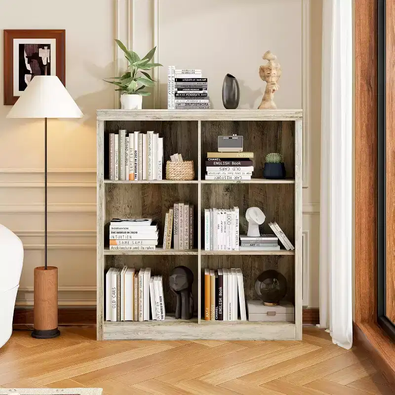 6 Cube Storage Shelf Organizer Bookshelf, 53 Tall Bookcase Modern Freestanding Organizer Shelffor Living Room, Bedroom, Home Office