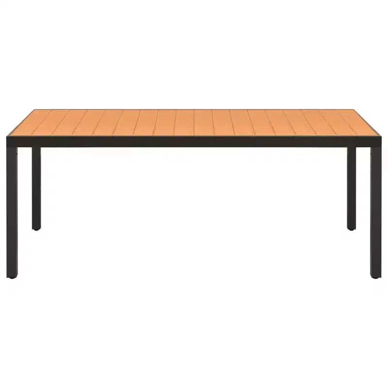 vidaXL Dining Set Black and Brown PE Rattan, Aluminum, WPC