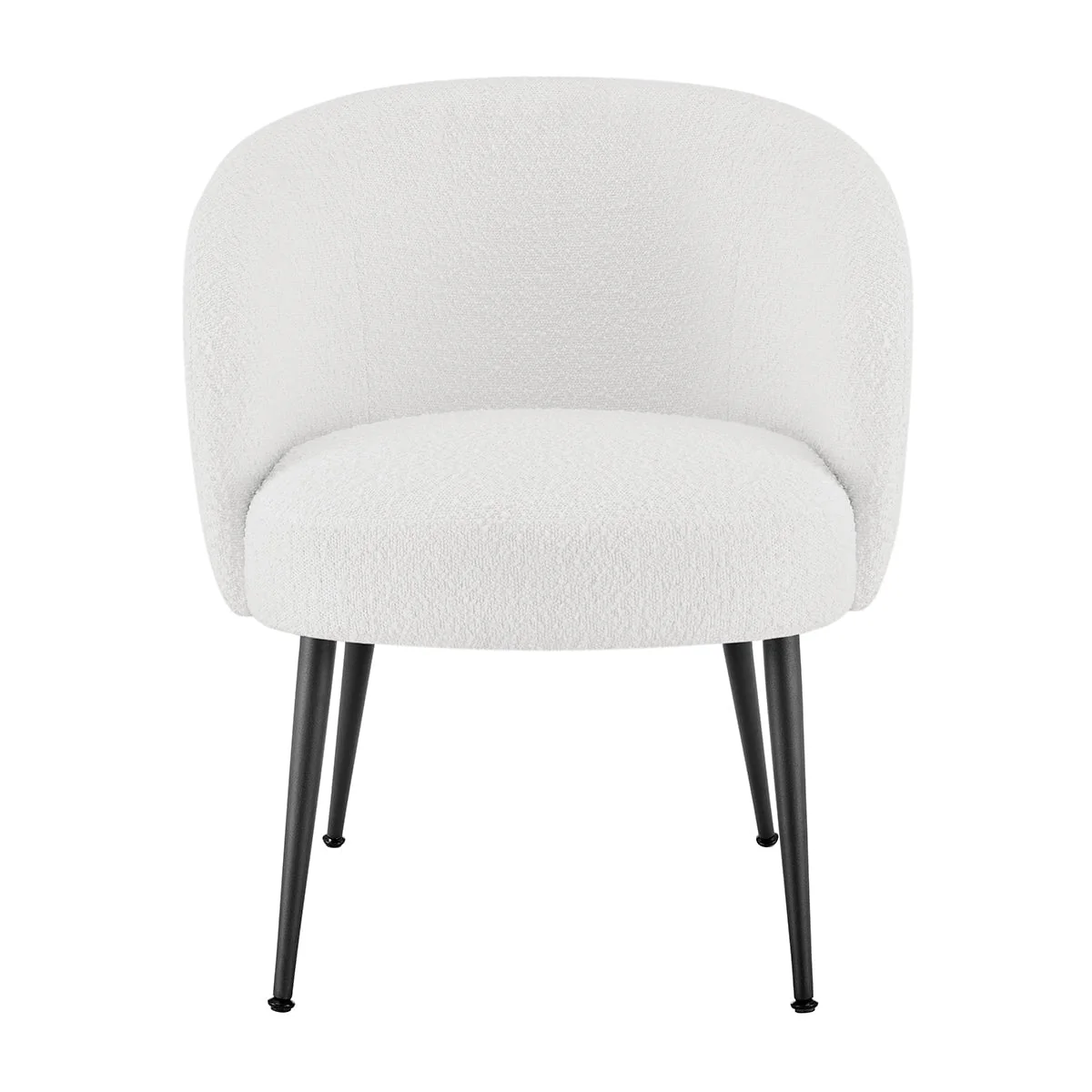Scandi Off-White Boucle Accent Chair with Cosy Cushioned Seat for Living Room