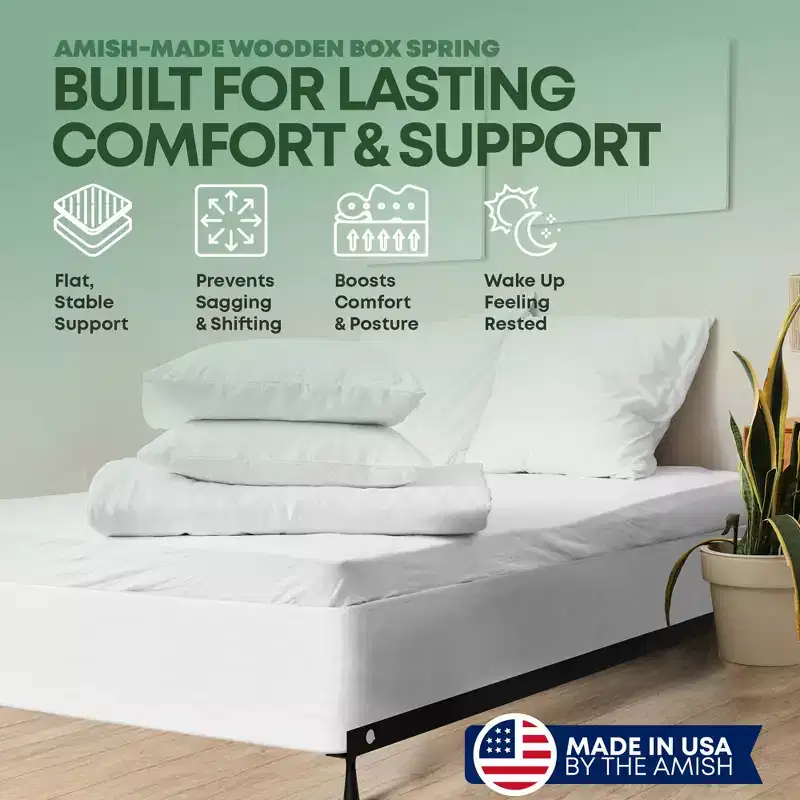 Continental Sleep, Unassembled Twin Box Spring for Twin Bed, 10-Inch Wood Box Spring Only, Packed Flat, Easy Assembly, White