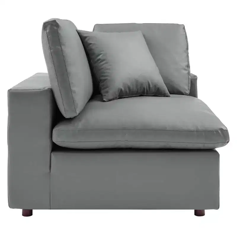 Commix Down Filled Overstuffed Vegan Leather Corner Chair - Modway
