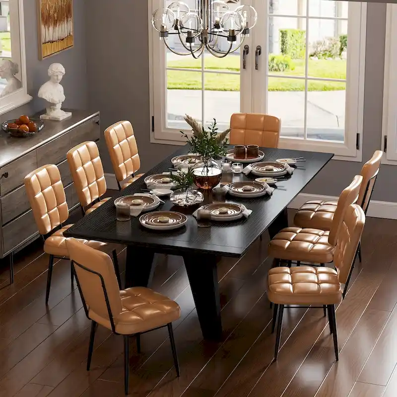 Modern Dining Chairs Set of 2/4/6/8, Upholstered Kitchen Chairs with Thick Cushion for Dining Room