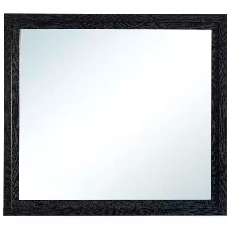 41 in. W x 37 in. H Rectangle Wood Frame Black Dresser Mirror