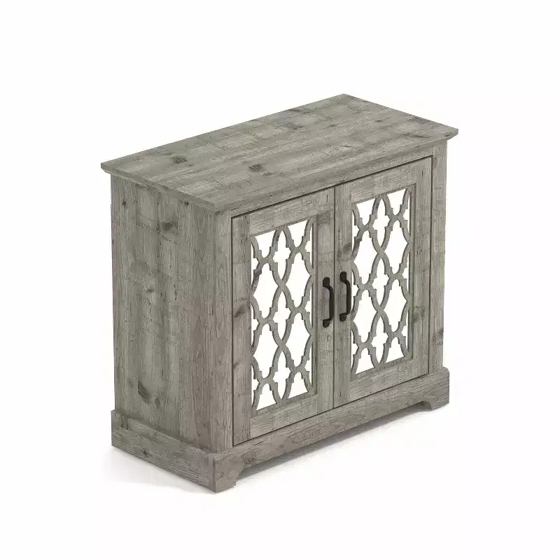 2-Door Accent Cabinet with Adjustable Shelf, Mexican Grey