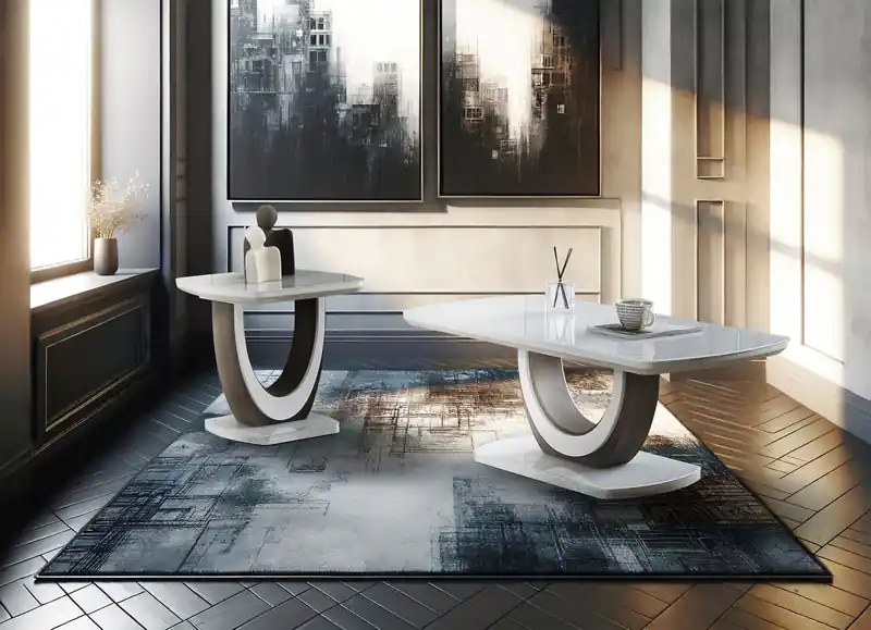 47.25 Modern Coffee Table - White and Grey