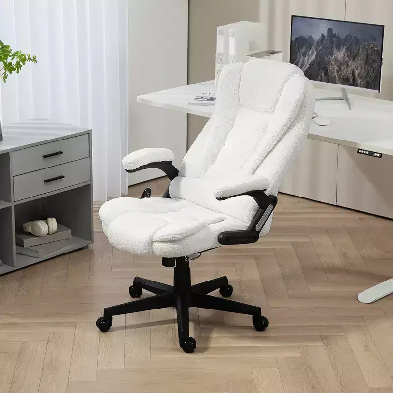 Vinsetto 6 Point Vibrating Massage Office Chair with Heat, Velvet High Back Executive Office Chair with Reclining Backrest, Armrests