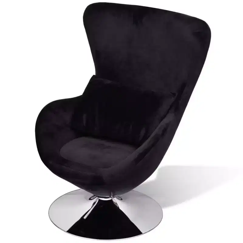 360° Swivel Egg Accent Chair – Black, Seats 1