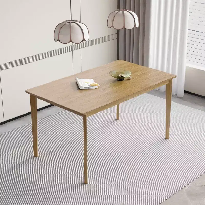 Original Wood Color Rectangular Dining Table, Scandinavian Simple Multi-Function Table for Home Office