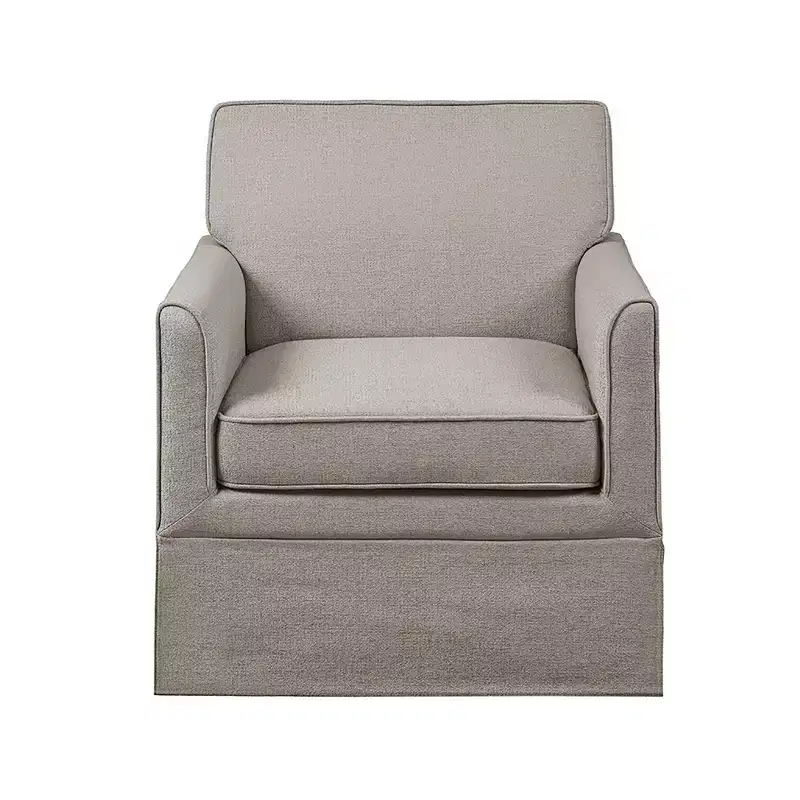 Slipcover Accent Armchair – Track Arm, Skirted Base, Removable Cushion