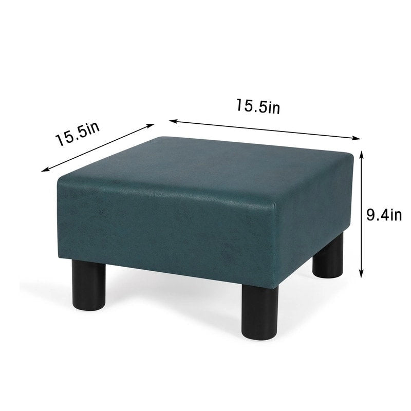 Small Square Footstool Ottoman Modern Fabric Footrest Stool