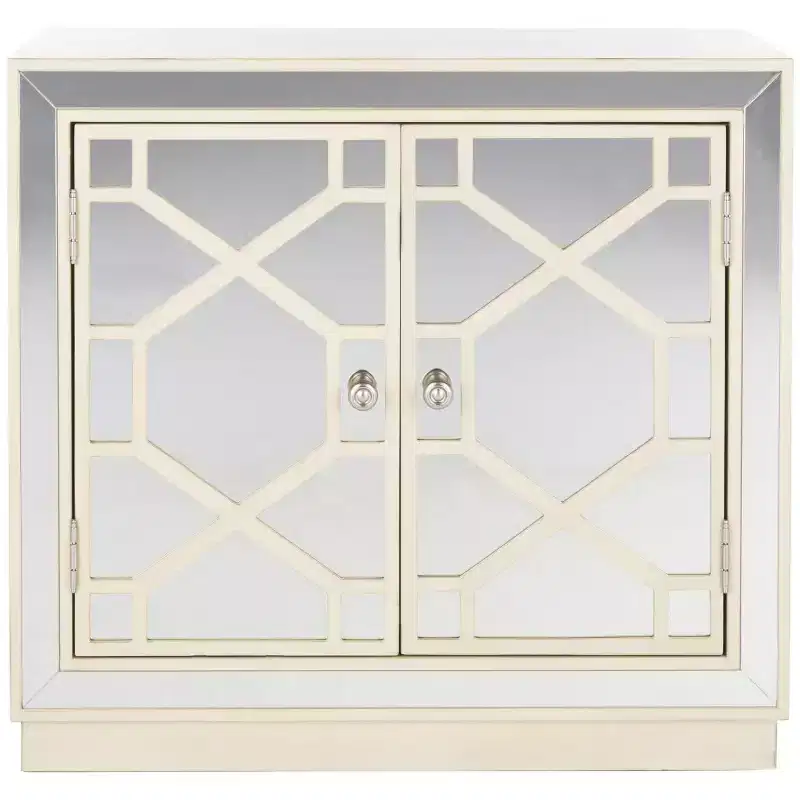 2-Door Chest, Champagne and Mirror Finish